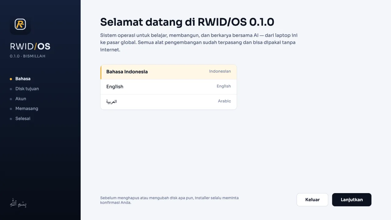 Installer RWID/OS dalam Bahasa Indonesia